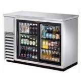 True&reg; S/S 2-Sliding Glass Door Back Bar Cooler for  86 6-Packs