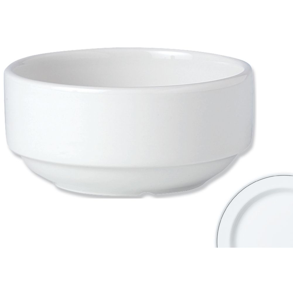 Steelite Performance Simplicity Black Line Stackable 10 Oz. Soup Bowl