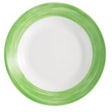 Cardinal Arcoroc Brush Opal&reg; 23 Oz. Soup Bowl with Green Rim