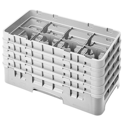 Camrack&reg; Soft Gray 8 Comp Half Size Glass Rack w/ 4 Extender