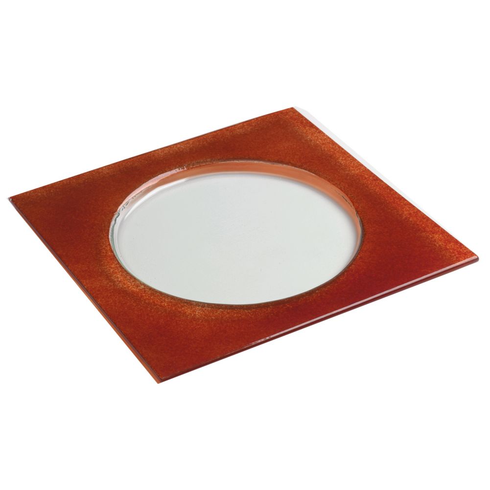 Steelite Creations Red Glass 11&frac12;" Square Halo Plate