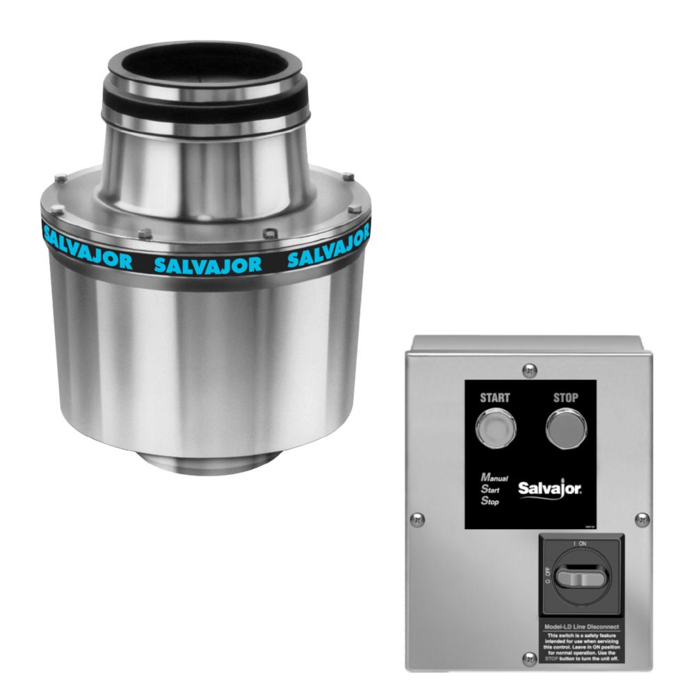 Salvajor 1-HP Disposer w/ 3-1/2" Sink Assembly / MSS-LD Control