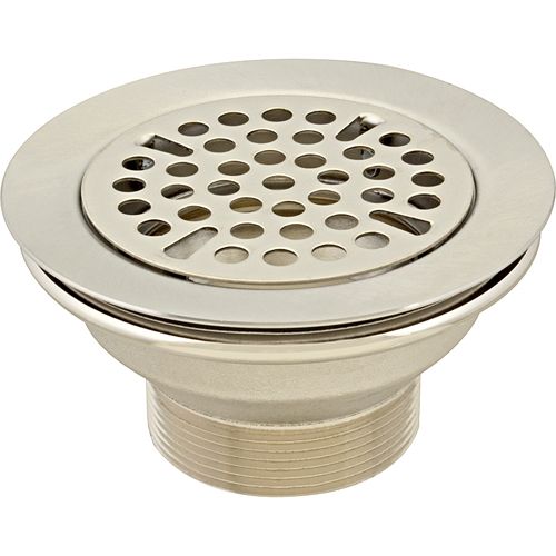 Free Flow Drain For 3-1/2" Sink Opening, Cast Brass & S/S Top