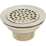Free Flow Drain For 3-1/2" Sink Opening, Cast Brass & S/S Top