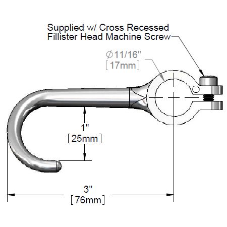 T & S Brass Finger Hook Assembly