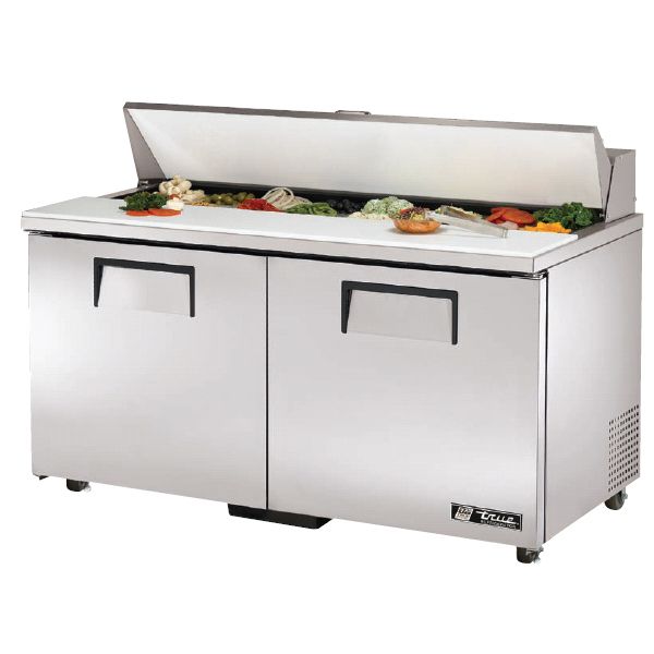 True&reg; 16-Pan 15.5 CF Sandwich & Salad Unit w/ Cutting Board