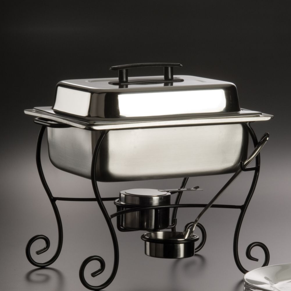 American Metalcraft Ornate Wrought Iron Chafer Frame w/ Side Handles