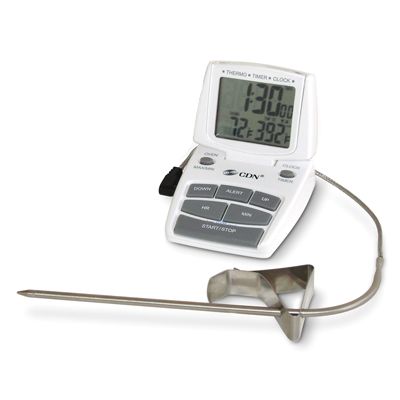 CDN&reg; White Digital Combo Thermometer, Timer, and Clock