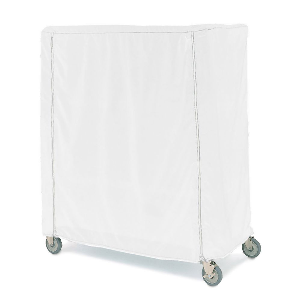 Metro&reg; 18 x 48 x 62" White Coated Vinyl Cart Cover w/ Zipper
