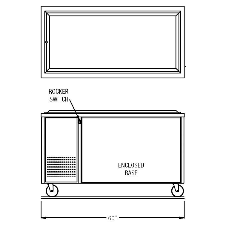 Randell&reg; Stainless Steel 60" Enclosed Base Frost Top Unit