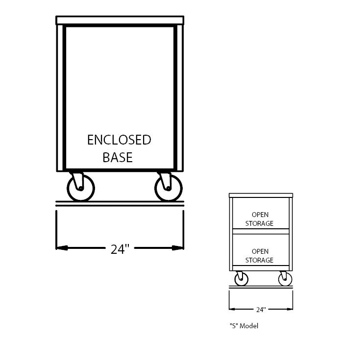 Randell&reg; 24" x 30" x 35" Open Base S/S Worktop