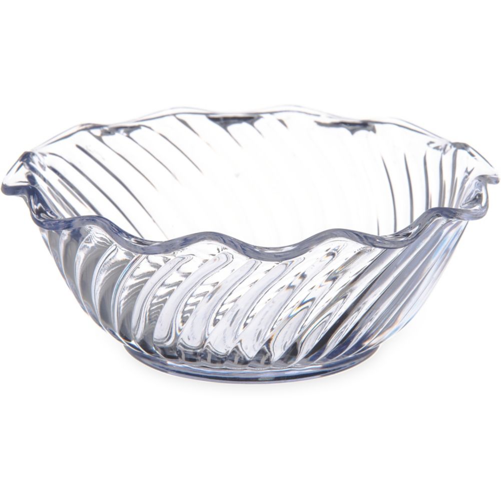 Dinex&reg; Clear SAN Plastic Swirled 13 Oz Tulip Bowl