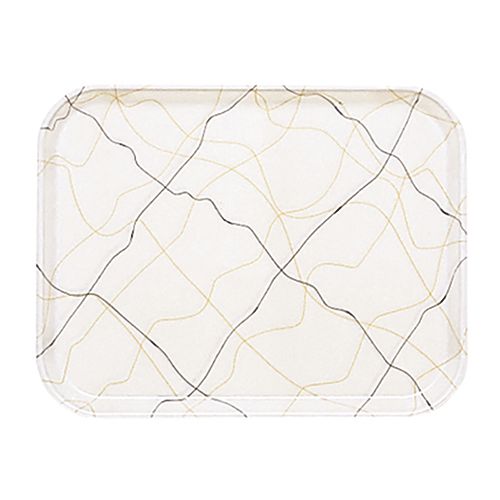 Cambro Swirl Black and Gold 12 in. x 16-5/16 in. Rectangle Camtray