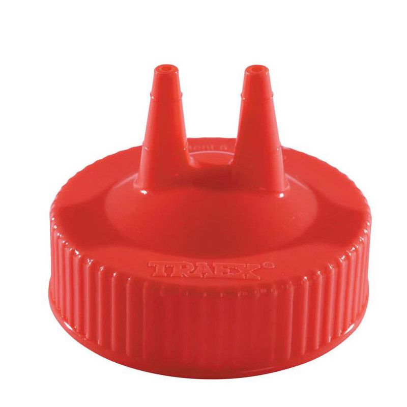 Traex&reg; Red Wide Mouth Twin Tip Cap for Squeeze Bottle
