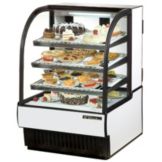 True&reg; White Curved Glass Refrigerated Bakery Case, 16.5 Cubic Ft