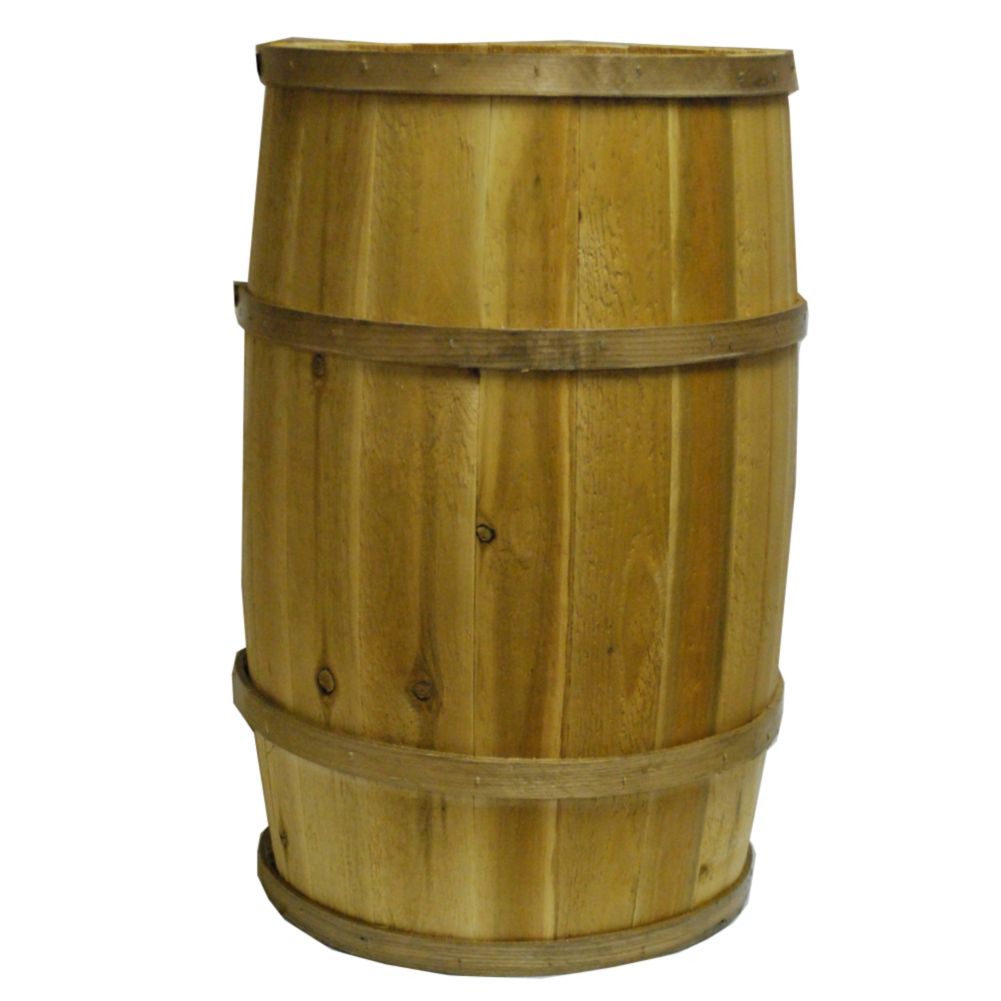 Bradbury Barrel Wooden Barrel, 15" X 24"