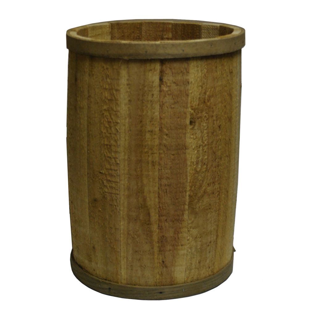 Bradbury 14"x18" Rustic Wooden Barrel w/o Liner