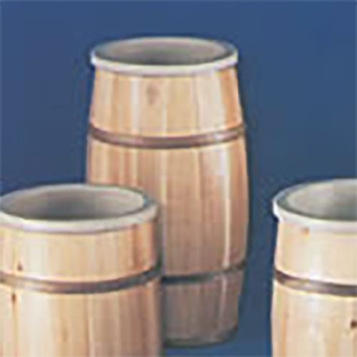 Bradbury Barrel 16" x 30" Rustic Finish Wood Barrel W/ Liner