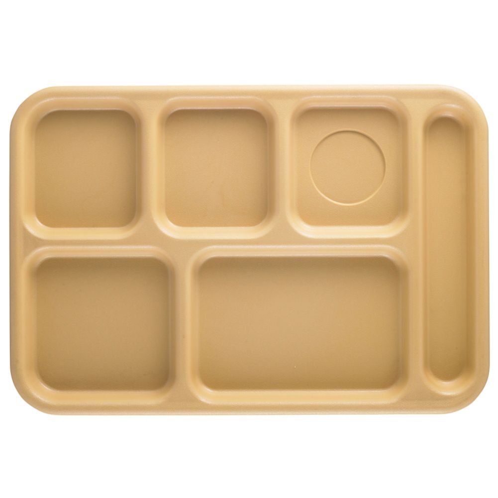 Cambro Tan Budget 6-Compartment School Tray