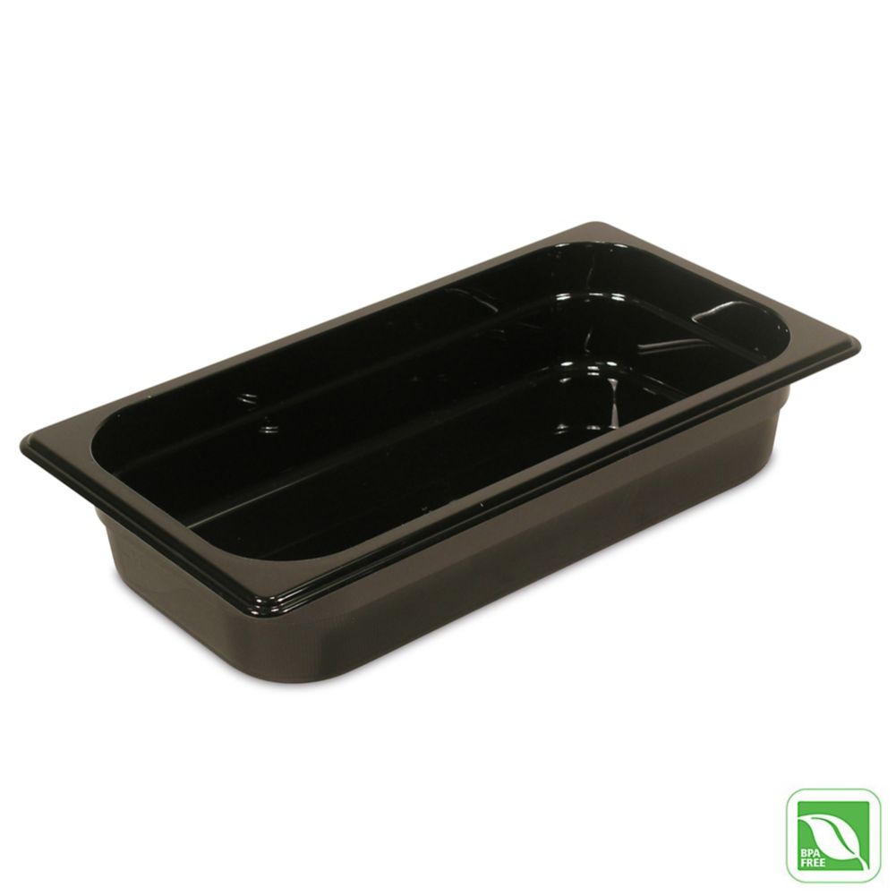 Rubbermaid Black 1/3 Size Hot Food Pan, 2&frac12;" H