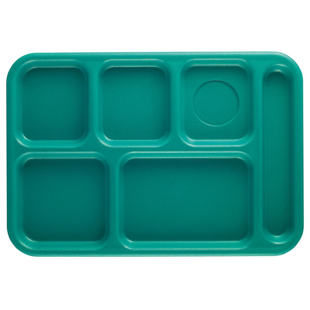 Cambro Teal Budget 6-Compartment School Tray