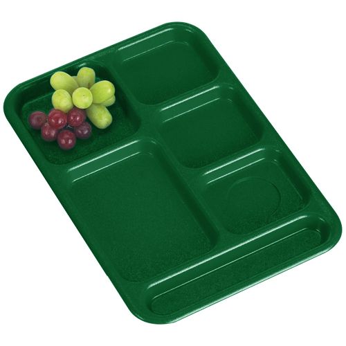 Cambro Sherwood Green Budget 6-Compartment School Tray