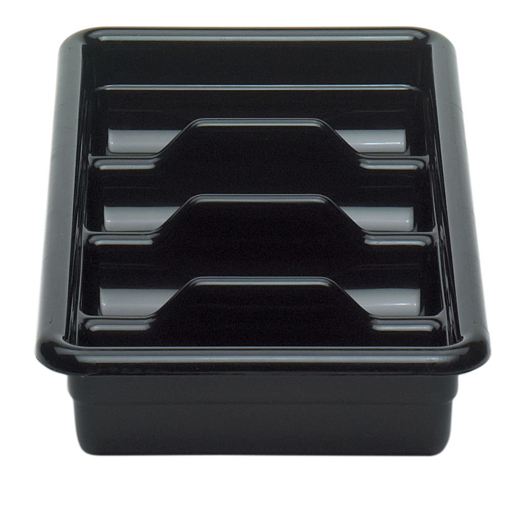 Cambro Black Poly 4-Compartment Cutlery Cambox&reg;