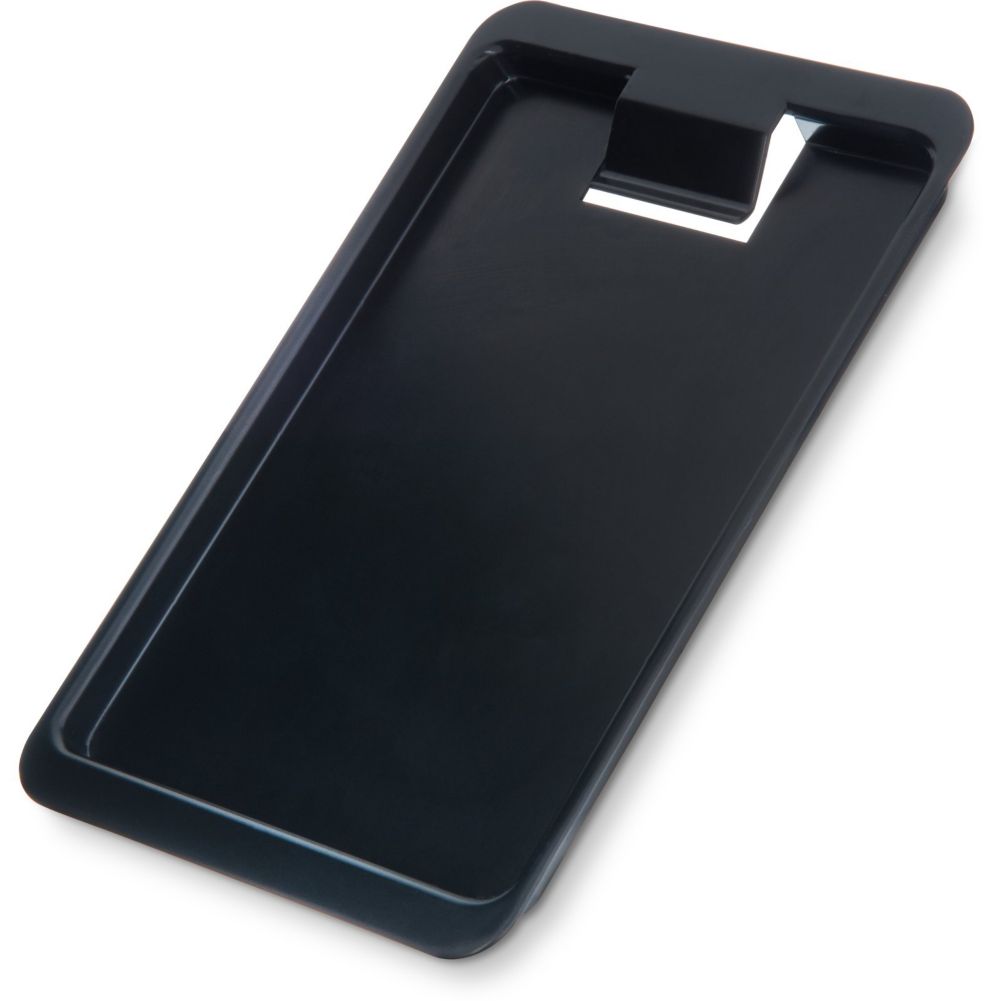Carlisle Black 4-3/8" x 7-3/4" Tip Tray w/ Check Clip