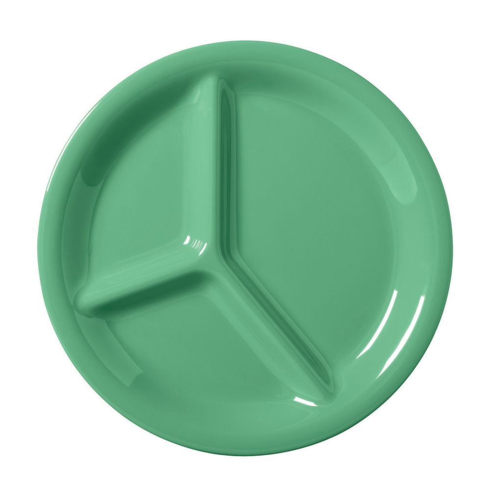G.E.T. Diamond Mardi Gras&trade; Rainforest Green 3-Compartment Plate