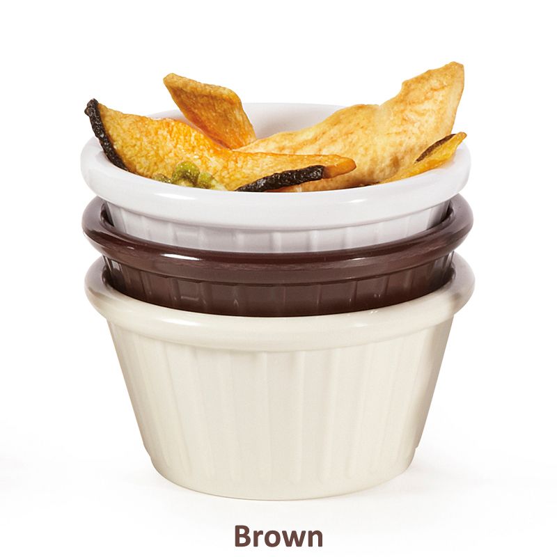 G.E.T. Chocolate Brown Melamine 3 Oz Fluted Ramekin