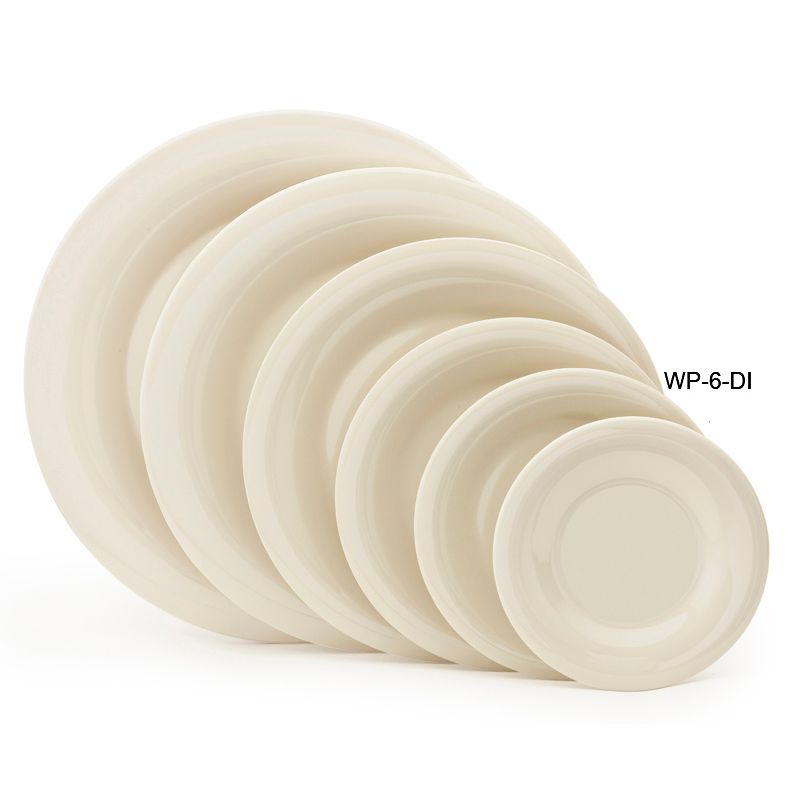 G.E.T. Diamond Ivory&trade; Wide Rim 6-1/2" Melamine Plate