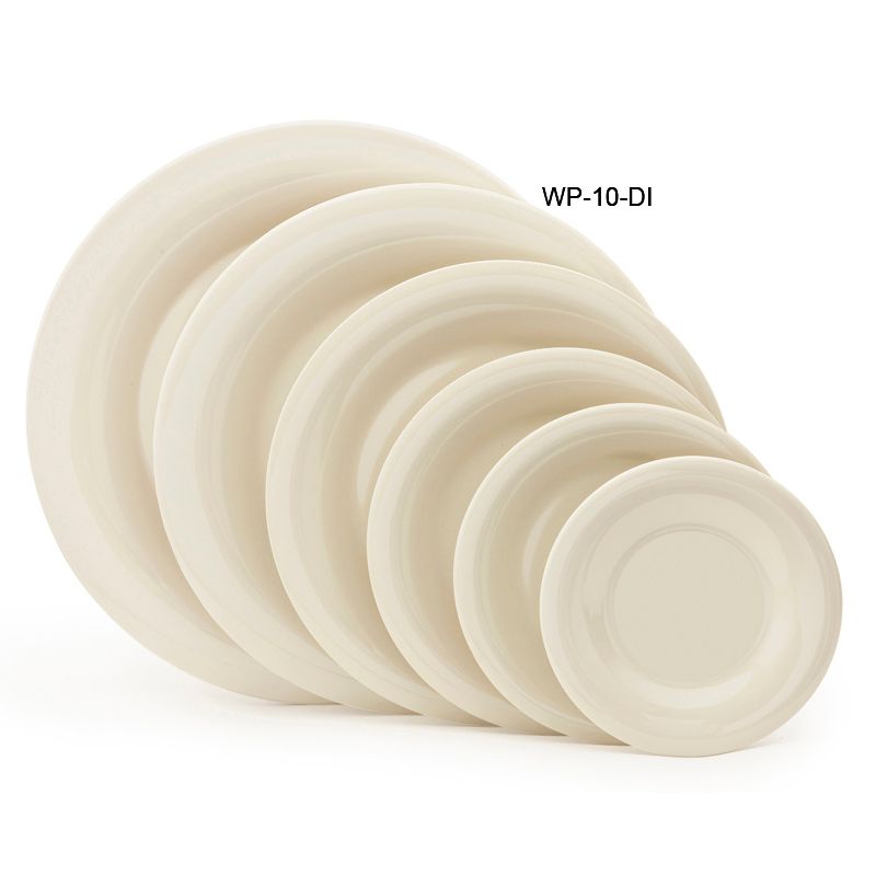 G.E.T. Diamond Ivory&trade; Wide Rim 10-1/2" Melamine Plate