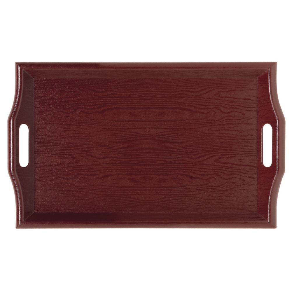 G.E.T. Mahogany Hardwood 25" x 16" Room Service Tray
