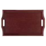 G.E.T. Mahogany Hardwood 25" x 16" Room Service Tray