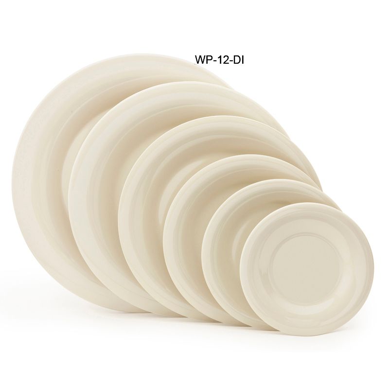 G.E.T. Diamond Ivory&trade; Wide Rim 12" Melamine Plate