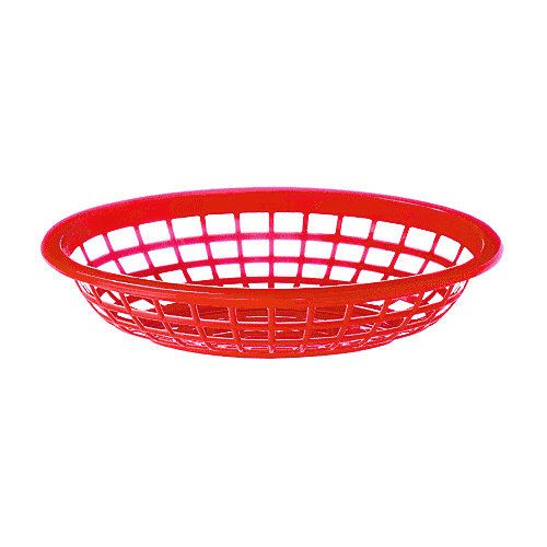 G.E.T. Red Plastic 7" Oval Traditional Basket