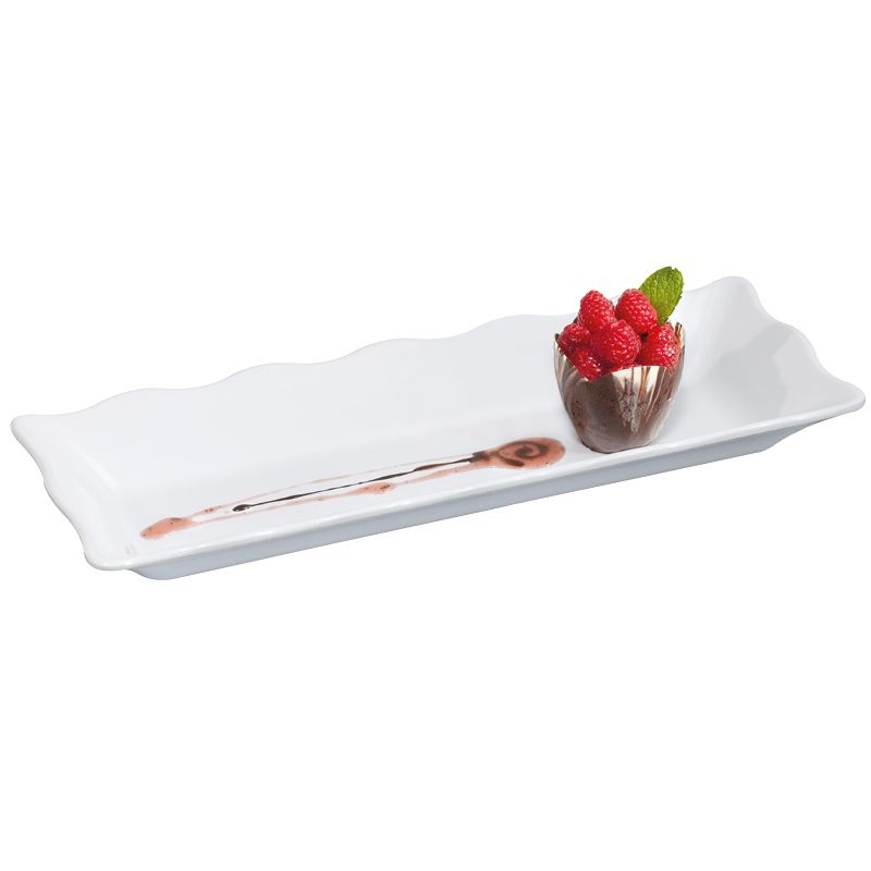 G.E.T. Milano&trade; 17-1/2" x 6-3/4" White Rectangular Tray
