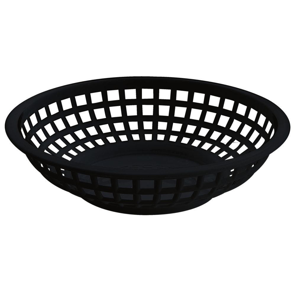G.E.T. Black Plastic 8" Round Traditional Basket