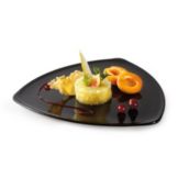 G.E.T. Black Elegance&trade; 12" Triangular Melamine Plate