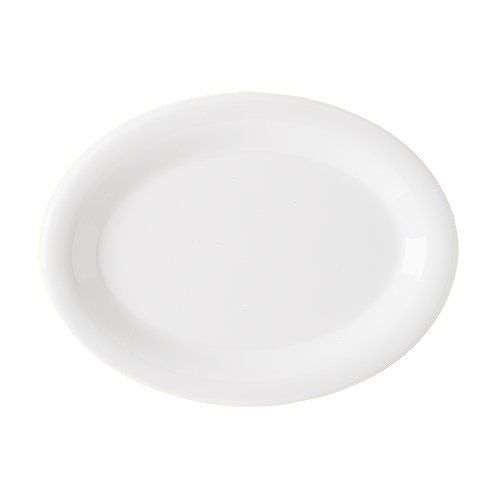 G.E.T. Diamond White&trade; Oval 12 x 9" White Melamine Platter