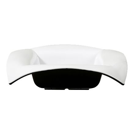 G.E.T. Geneva&trade; 2 Qt Square Black / White Melamine Bowl
