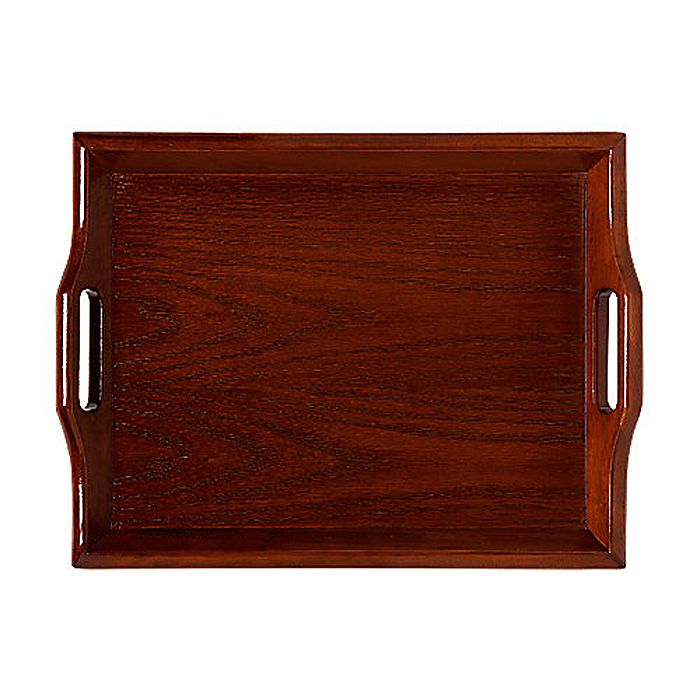 G.E.T. Mahogany Hardwood 18" x 14" Room Service Tray