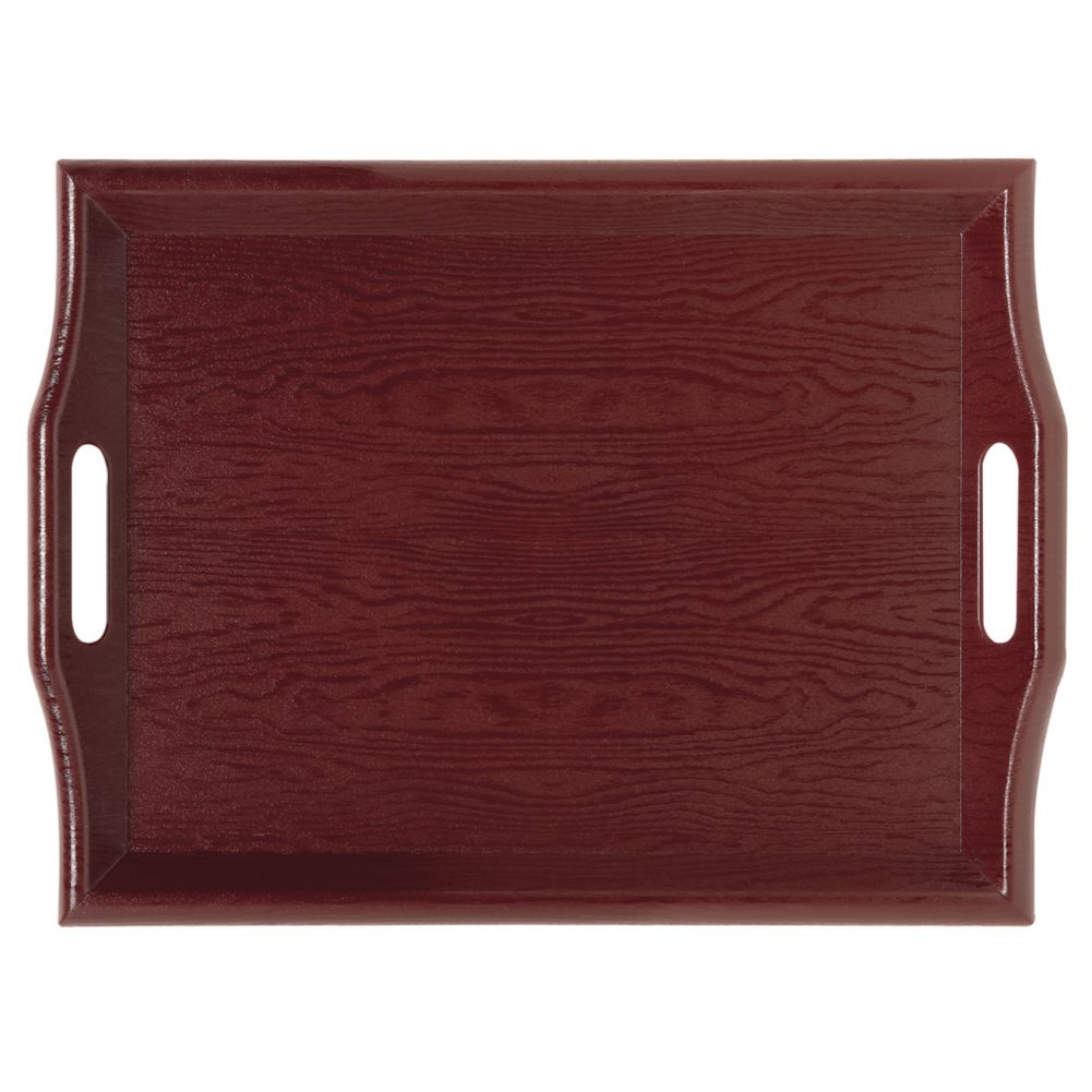 G.E.T. Enterprises Mahogany Plastic Room Service Tray