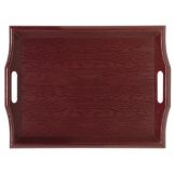 G.E.T. Enterprises Mahogany Plastic Room Service Tray