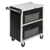 Vollrath Encl. 3-Shelf Vinyl Finish S/S 300 LB Capacity Bussing Cart