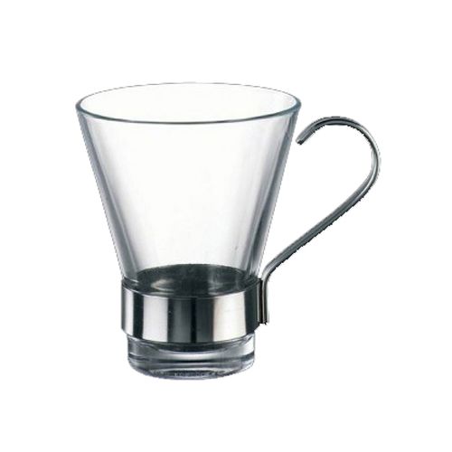 Bormioli Ypsilon Cafe 3-1/2 Oz Espresso Glass w/ S/S Handle