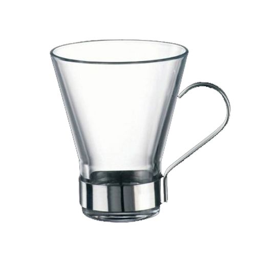Bormioli Rocco Ypsilon Cafe 7-1/2 oz Cappuccino Glass w/ S/S Handle