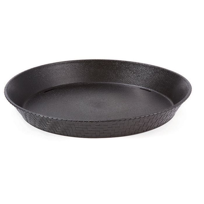 G.E.T. Black Plastic 12" Round Textured Basket w/o Base