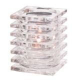 Hollowick Clear Stacked Square Glass Block Lamp