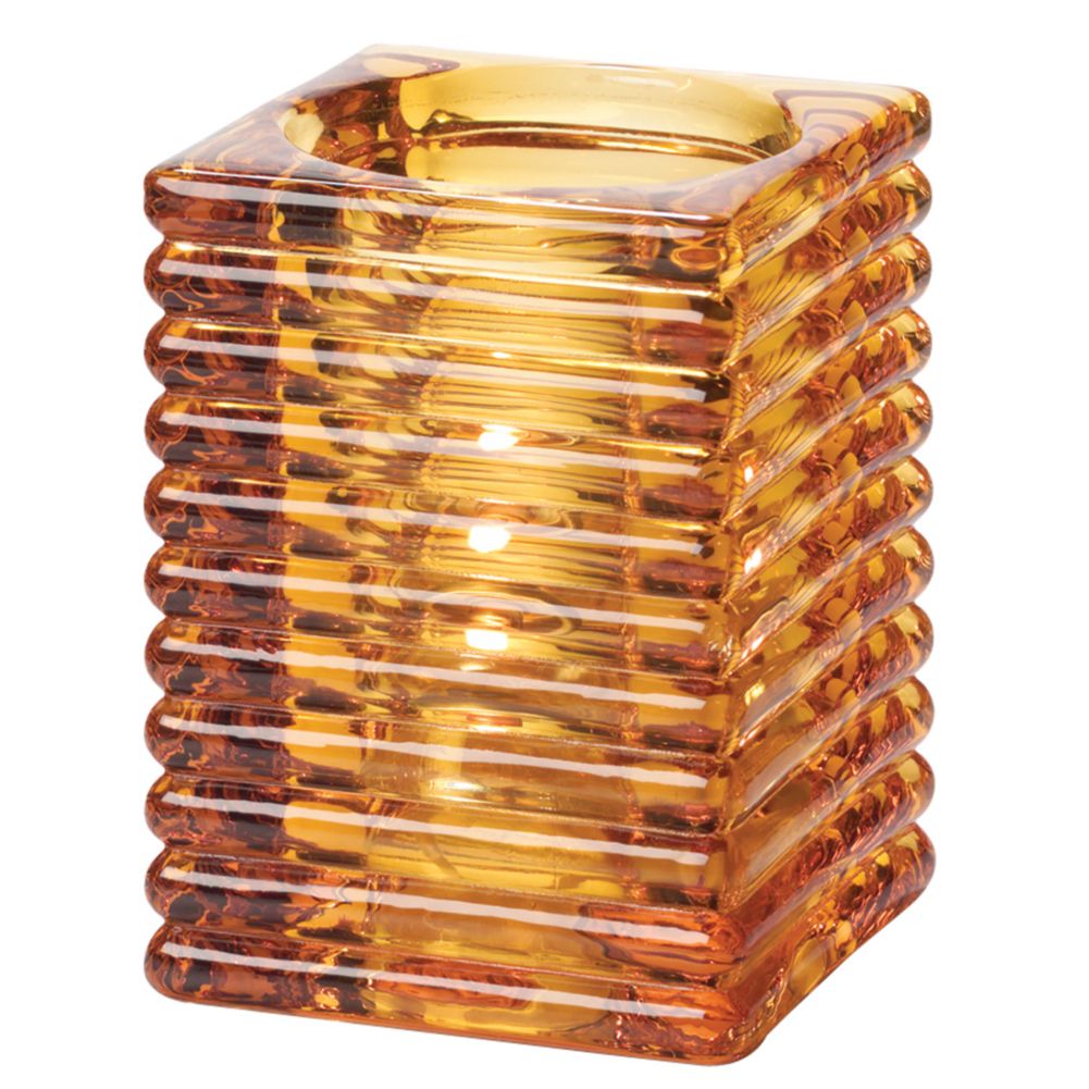 Hollowick Amber Horizontal Rib Glass Rod Lamp